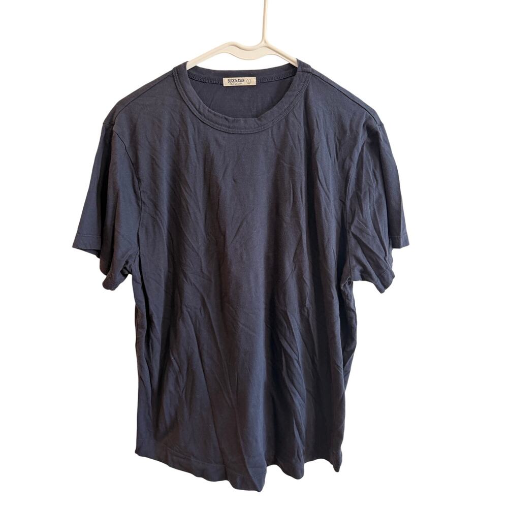 Buck Mason Pima Classic Tee Sz L 100% Cotton Navy Blue Men’s Nice!